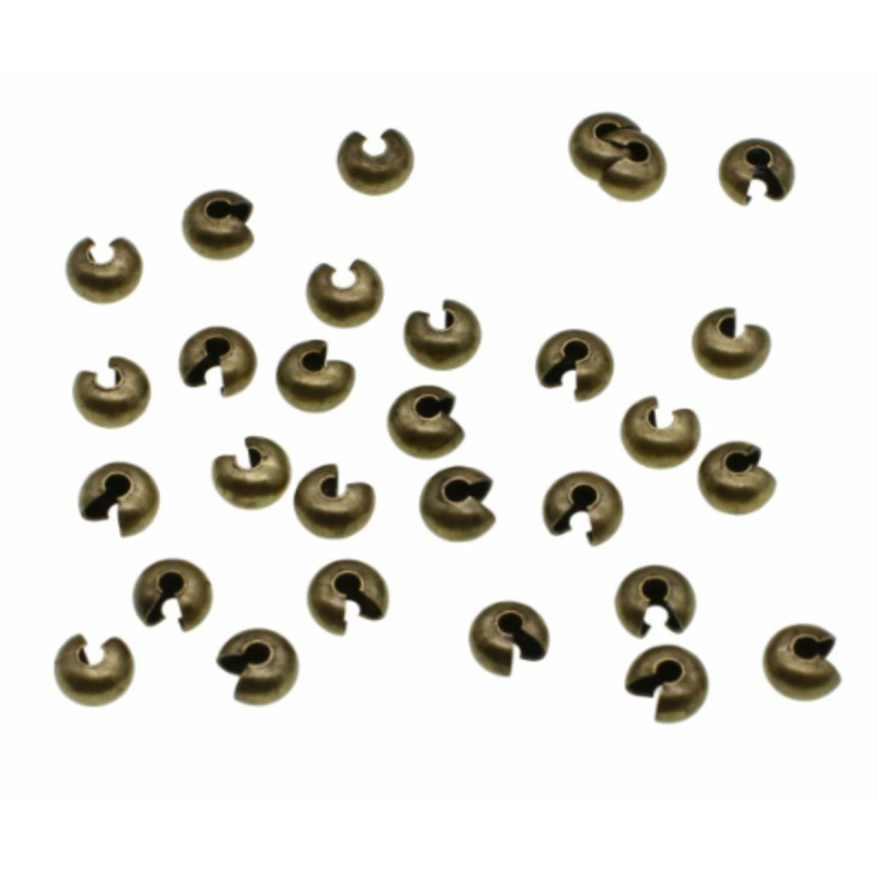 50 ks Hromadné bronzové Tone Round Crimp Cover Beads šperky Výroba kovových nálezů Velkoobchod 5mm x 4.5mm x 3mm