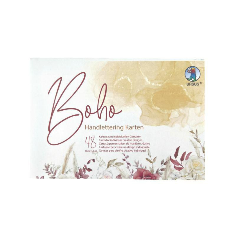 Ursus Sada jednostranných papírů A6 Boho 300g/m2 (48ks), , papíry obrázky potiskem scrapbooking