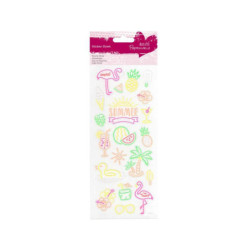 WEST DESIGN PRODUCTS LIMITED Samolepky třpytivé neon 10x23cm - Letní párty , washi pásky papír scrapbooking