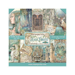 Stamperia Sada oboustranných papírů 20x20cm Magic Forest (10ks), , papíry potiskem scrapbooking