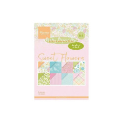 Marianne Design Sada oboustranných papírů A4 Sweet Flowers , papíry v sadě, potiskem scrapbooking