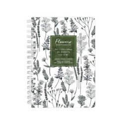 Drasca Art EOOD Kroužkový blok Flowers jednobarevný (120g/m2 60 listů) A6 , poznámkové bloky alba papír scrapbooking