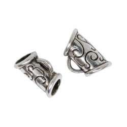 10pcs Starožitné Stříbro Tón Kauci Trubice Kovový Přívěsek Charms Zjištění Kauci Kovové Nálezy 17, 5 mm x 11, 5 mm x 8, 5 mm