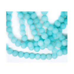 14pcs Matné tyrkysové modré kulaté Amazonitový vzhled Jade Frosted Stone Round Stone Beads Natural Gemstone Smooth 6mm