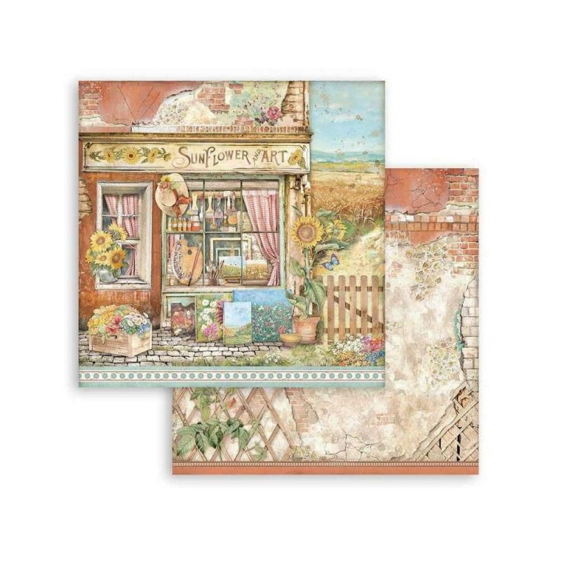 Stamperia Oboustranný papír na scrapbook (1ks) Obchod , 30 x 30příroda papíry listy potiskem scrapbooking