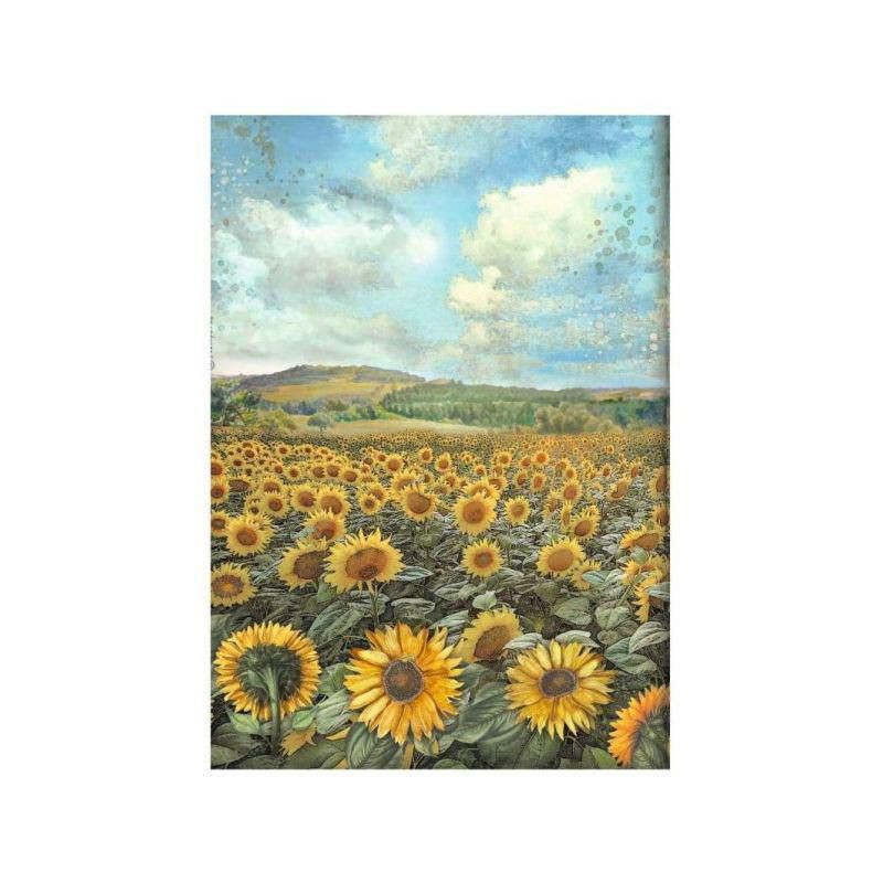 Stamperia Rýžový papír Sunflower art Krajina , a4 rýžové papíry decoupage hobby barvy