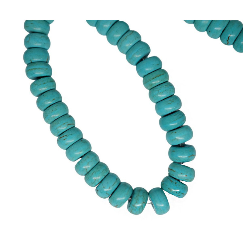 14 ks Turquoise Smooth Stone Round Stone Beads přírodní klenot 4, 5mm x 8mm