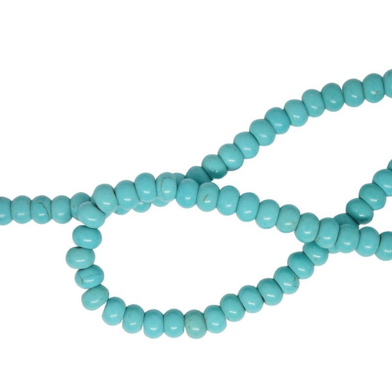 20 ks Turquoise Smooth Stone Round Stone Beads přírodní drahokamy 4mm x 6mm