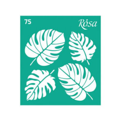 Plastová šablona samolepicí 9x10cm monstera Rosa šablony malování, textil hedvábí