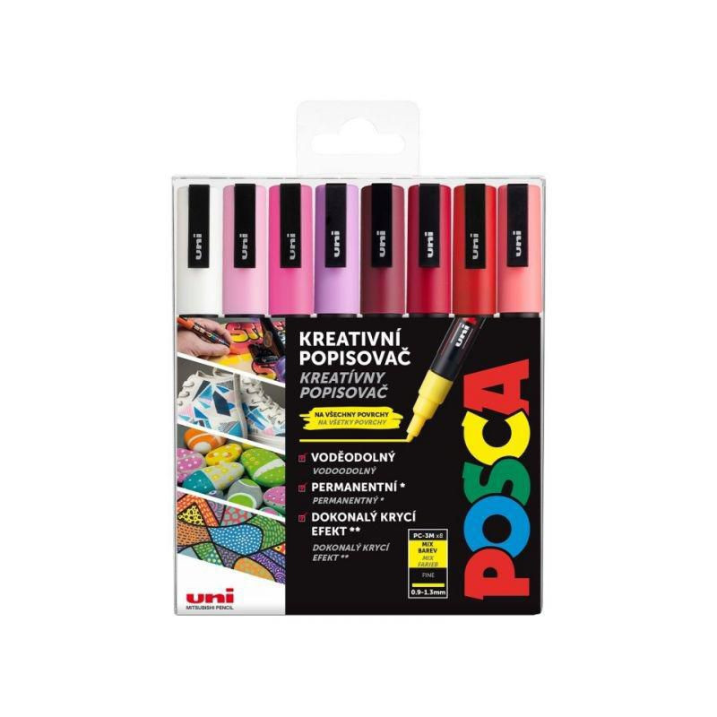 POSCA 3M love sada popisovačů hrot 0, 9-1, 3mm (8ks), popisovače permanentní fixy výtvarné potřeby