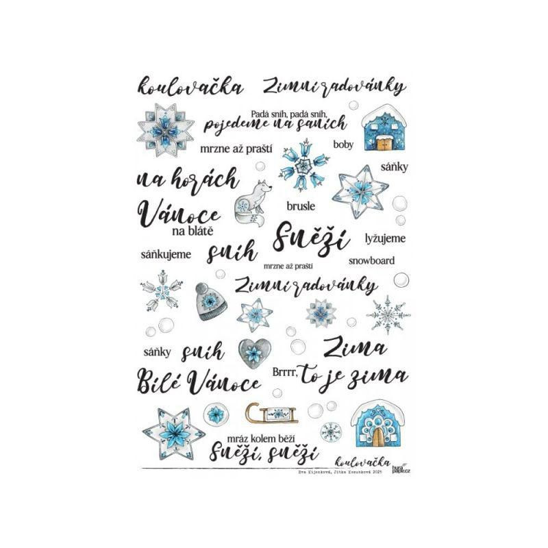 HuráPapír.cz Samolepky A4 - Koulovačka č.1 , texty čísla washi pásky scrapbooking