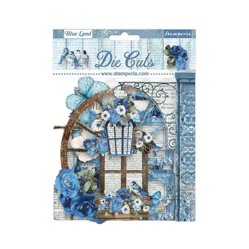 Stamperia Kartonové výřezy Blue Land (58ks), , dekorace ozdoby papír scrapbooking