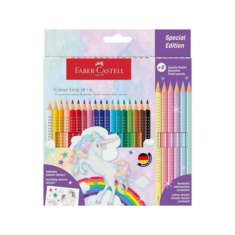 Faber-Castell Pastelky Colour Grip Unicorn + samolepky (24 ks), umělecké, výtvarné potřeby