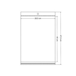 100ks ransparent pp sáček s lepicí klopou a závěsem 26, 5x40 cm sáčky vybavení prodejen pro galanterii textilní galanterie