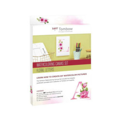 Tombow Watercoloring Canvas Set Floral Letters sada štětcové fixy kaligrafie výtvarné potřeby