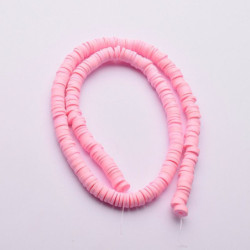 40cm 0.44yard Pink Heishi Beads Polymer Clay African Disc Beads Šperky nálezy Polymer Clay Jewelry Making Beads 380 ~ 420 Pc