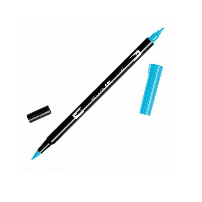 Tombow oboustranný fix se dvěma hroty DUAL BRUSH PEN - turquoise akvarelové, nepermanentní fixy popisovače výtvarné potřeby