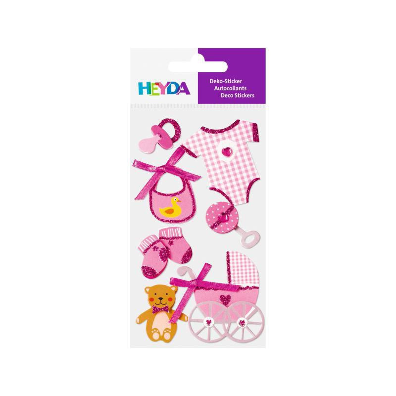 Heyda Papírová samolepicí dekorace 3D - holčička (7ks), , samolepky plastické, washi pásky scrapbooking