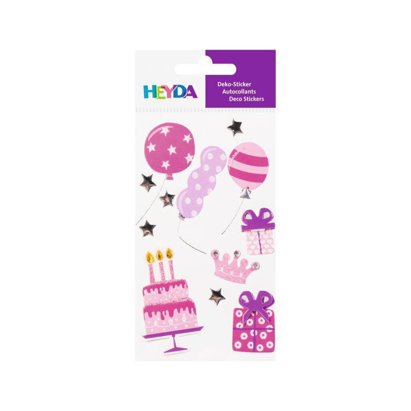 Heyda Papírová samolepicí dekorace 3D - oslava holka (12ks), , samolepky plastické, washi pásky scrapbooking