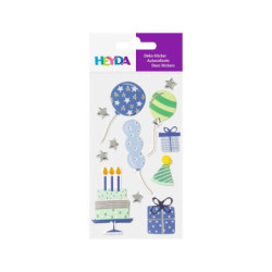 Heyda Papírová samolepicí dekorace 3D - oslava kluk (12ks), , samolepky plastické, washi pásky scrapbooking