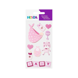 Heyda Papírová samolepicí dekorace 3D - holka (9ks), , samolepky plastické, washi pásky scrapbooking