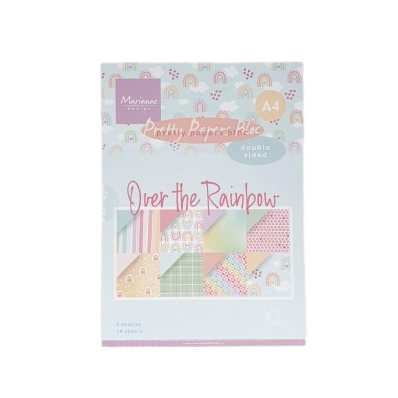 Marianne Design Sada oboustranných papírů A4 Over the rainbow , papíry sadě, potiskem scrapbooking