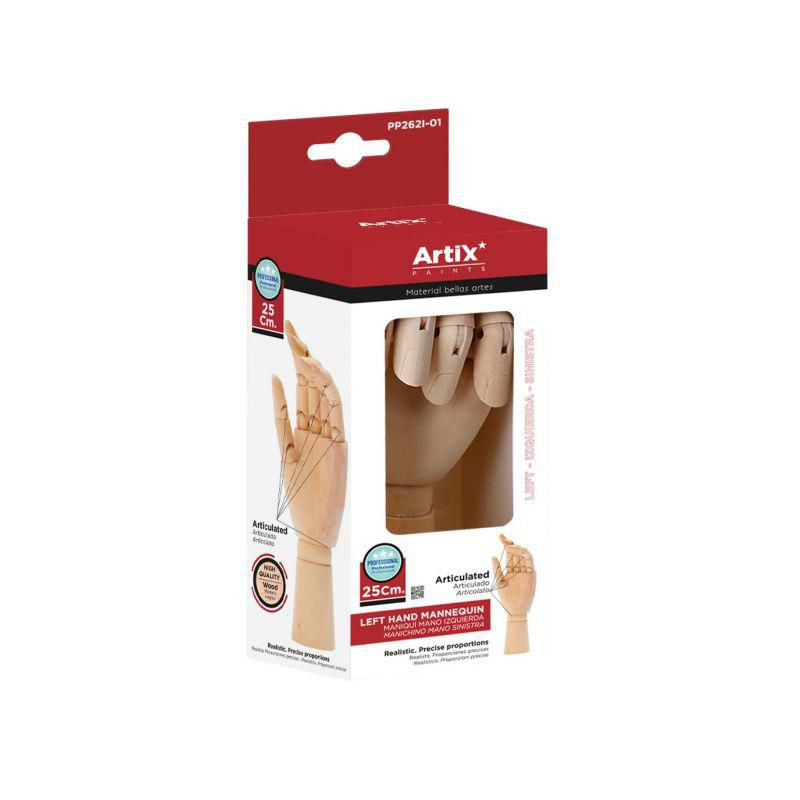 Artix Paints Dřevěná pohyblivá levá ruka 25cm , pomůcky hobby barvy decoupage