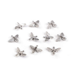 10ks přívěsek včelka 19x15 mm ozdoby kovové - fauna oděvy obuv doplňky textilní galanterie