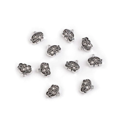 10ks latina přívěsek slon 12x10 mm ozdoby kovové - fauna oděvy obuv doplňky textilní galanterie