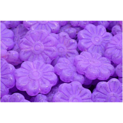 4 ks Matte Crystal Luster Purple Daisy Flower Beads české sklo 18mm X18mm