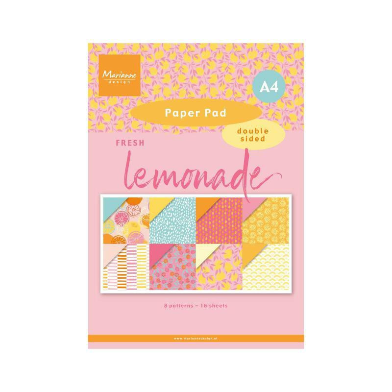 Marianne Design Sada oboustranných papírů A4 Fresh Lemonade , papíry v sadě, potiskem scrapbooking