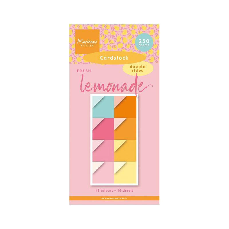 Marianne Design Sada oboustranných papírů 15x30 Fresh Lemonade (16ks), , a4 250g/m2 papíry jednobarevné, scrapbooking