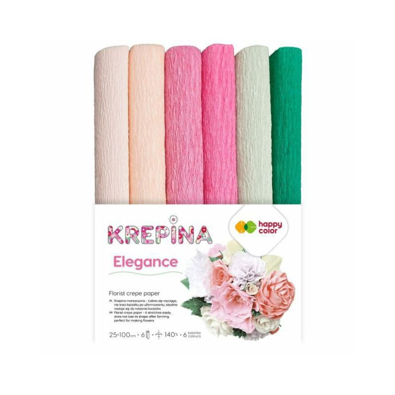 Krepový papír sada - elegance (6ks), happy color kreativita škola