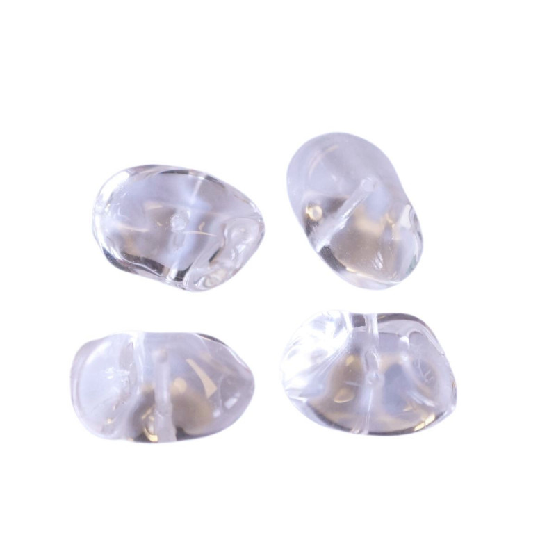 6pc Crystal Clear Velký propeler Ovalové plechovky české sklo 18mm x 12mm