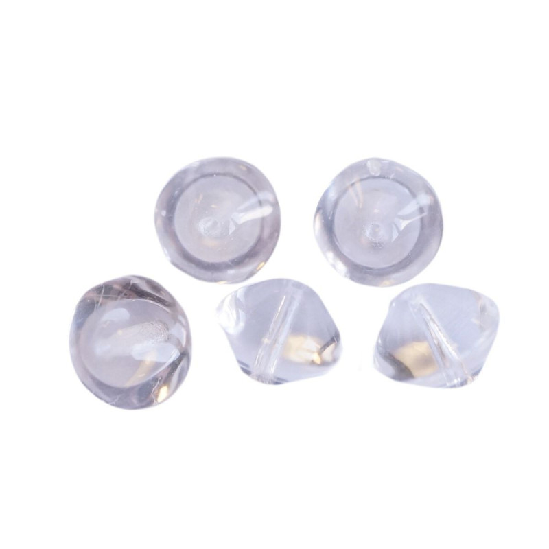 8pc Crystal Clear Velké Propellery Kulaté Kuličky České Sklo 10mm x 10mm