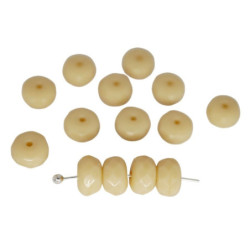 14 ks Beige Opaque Rondelle Beads Rondelle české sklo 7mm x 4mm