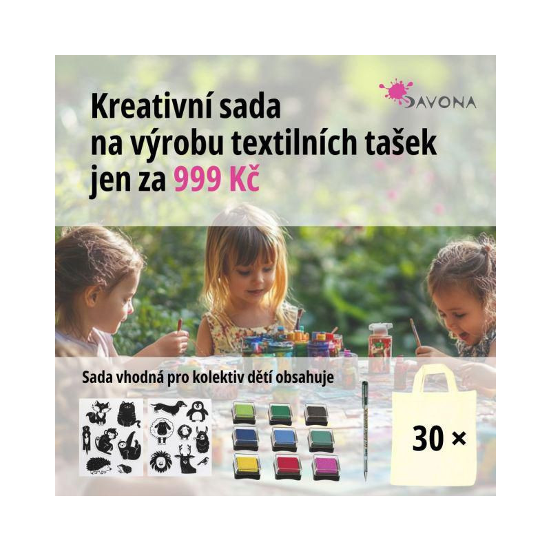 Davona Sada 30x taška razítka razítkovací polštářky fix na textil , textilní polotovary hedvábí