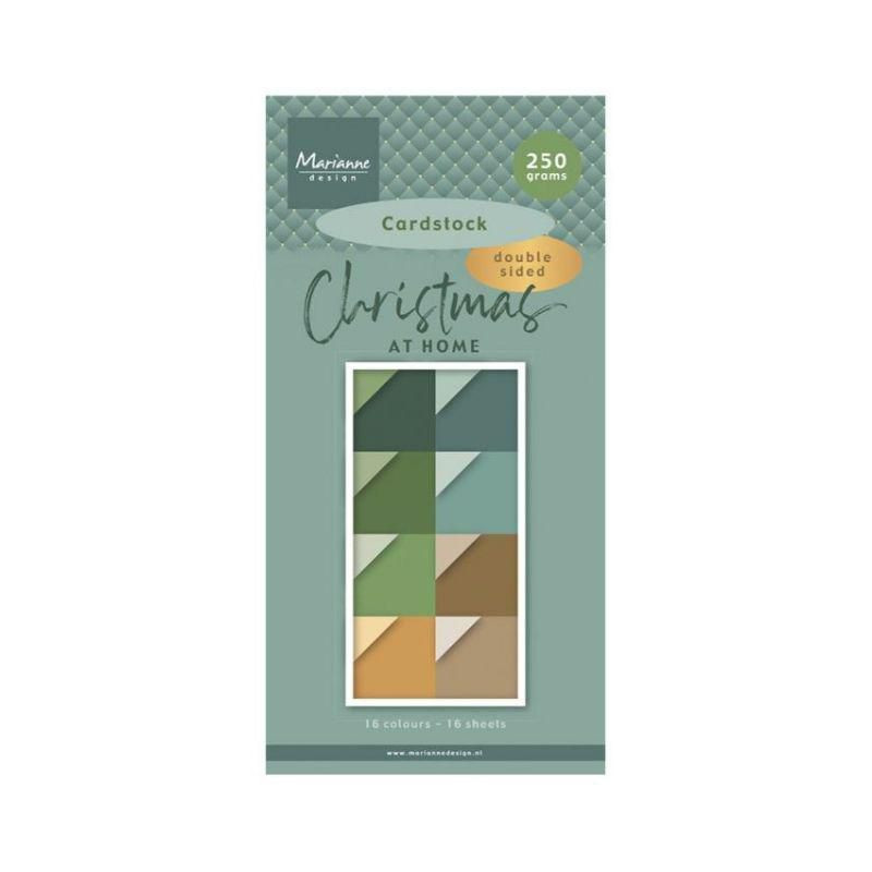 Marianne Design Sada oboustranných papírů 15x30 Christmas at home (16ks), , a4 250g/m2 papíry jednobarevné, scrapbooking