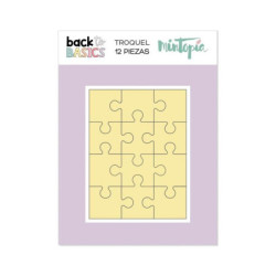 Mintopia Puzzle - vyřezávací kovová šablona (1ks), , dekorace kovové, big shot embosování, papír scrapbooking