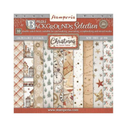 Stamperia Sada oboustranných papírů 20x20cm Christmas (10ks), , papíry potiskem scrapbooking