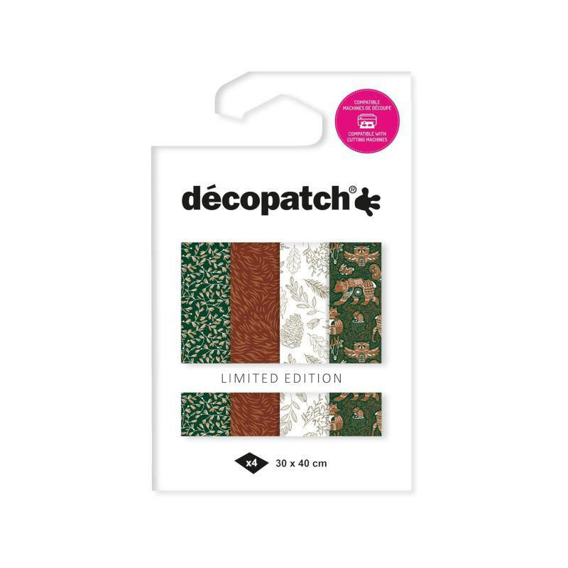 Papíry na decoupage Texture (4ks) č.14 décopatch sadypapírů (décopatch), jemné, hobby barvy