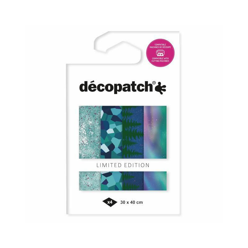 Papíry na decoupage Texture (4ks) č.13 décopatch sadypapírů (décopatch), jemné, hobby barvy