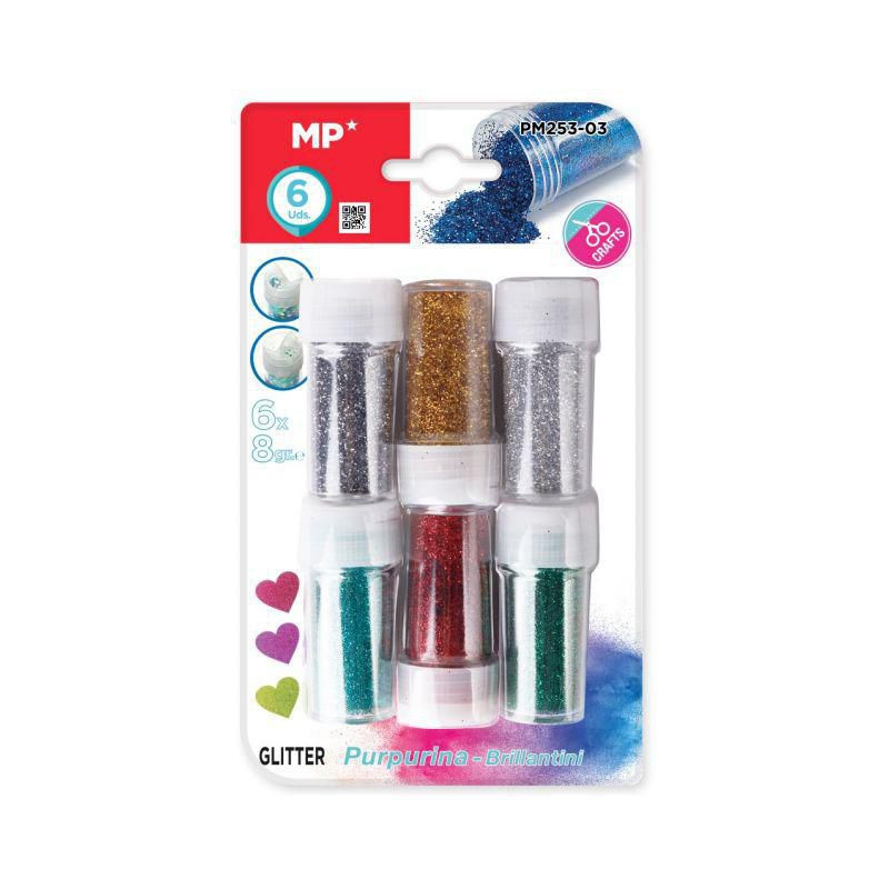 Třpytky sada vánoční mix (6×8g), Madrid Papel Import S.L., dekorace ozdoby papír scrapbooking