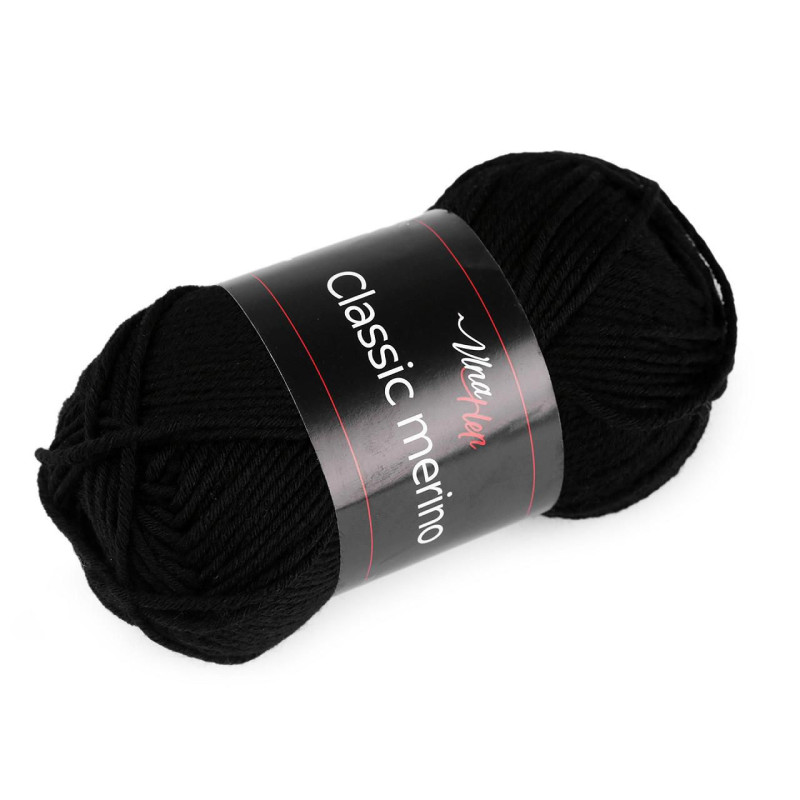 1ks pletací příze classic merino 50 g pletací, háčkovací připlétací nitě, pletení háčkování, textilní