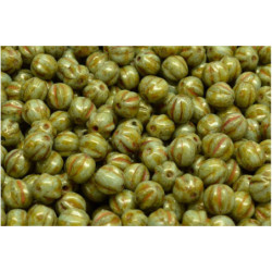 40 ks Picasso Round Melon Halloween Pumpkin Fruit Round Beads české sklo 6mm