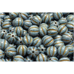 16 ks Patina Halloween Pumpkin Fruit Round Beads české sklo 8mm