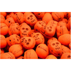 4 ks Matte Orange Patina Skull Halloween Skull Beads české sklo 12mm x 12mm