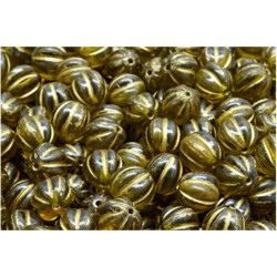 16 ks Crystal Green Patina Melon Halloween Pumpkin Fruit Round Beads české sklo 8mm