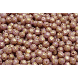 100 ks Luster Shine Gold Patina Fancy Druck Beads Round Beads české sklo 4mm