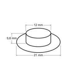 10pár nikl černý průchodky s podložkou vnitřní ø12 mm / vnější ø21 mm lesklé 2. jakost nerezavějící, lisy pistony průchodky